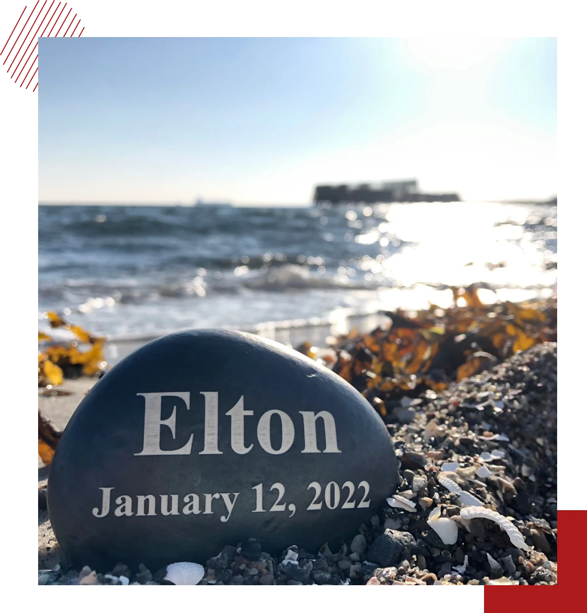 Memorial stone by the sea