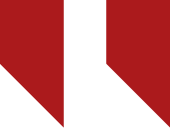 Bold red and black shapes